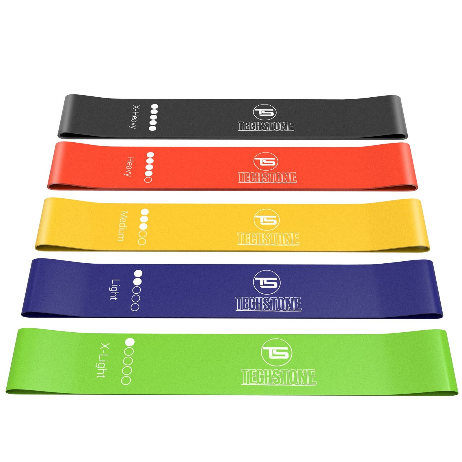 Techstone Resistance Bands Set for Men and Women, Pack of 5 Different Levels ...