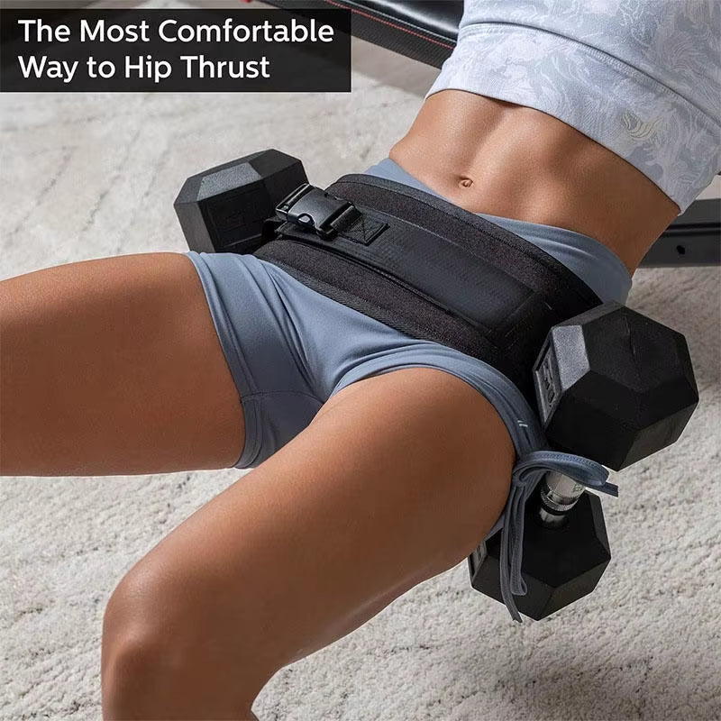 Sports Hip Thrust Belt Glute Trainer Adjustable Hip Thrust Belt for Dumbbells Men Women Home Workout Equipment
