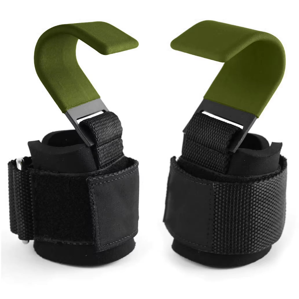 Weight Lifting Hook Grips with Wrist Wraps Hand-Bar Wrist Strap Gym Fitness Hook Weight Strap Pull-Ups Power Lifting Gloves